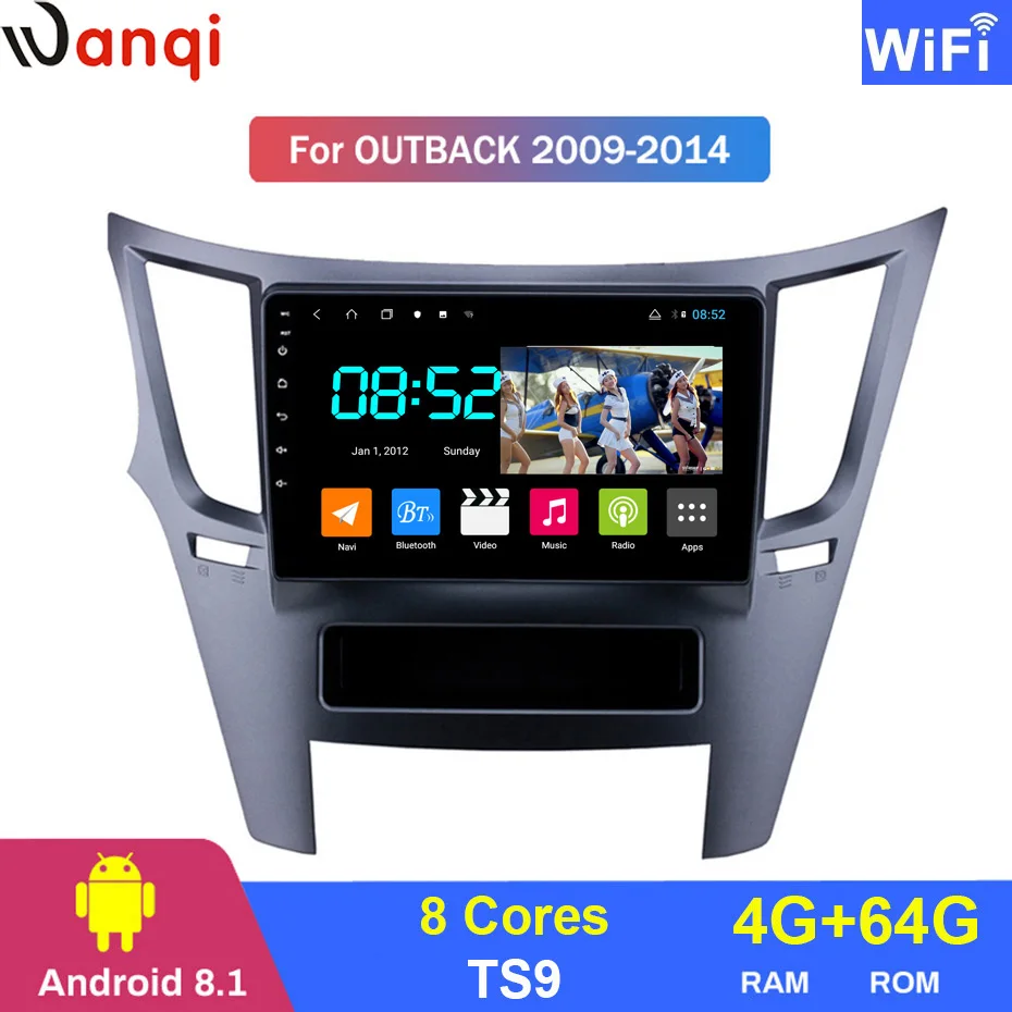 Sale Android 8.1 CAR DVD 1din multimedia Navi system for Subaru Outback 2009-2014 car gps navigation stereo head unit BT SWC WIFI 0