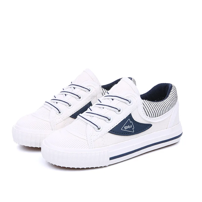 Sinered/Детские модные кроссовки для мальчиков и девочек; парусиновая повседневная школьная обувь; детская спортивная обувь на плоской подошве; Цвет белый; размеры 24-37 - Цвет: Синий