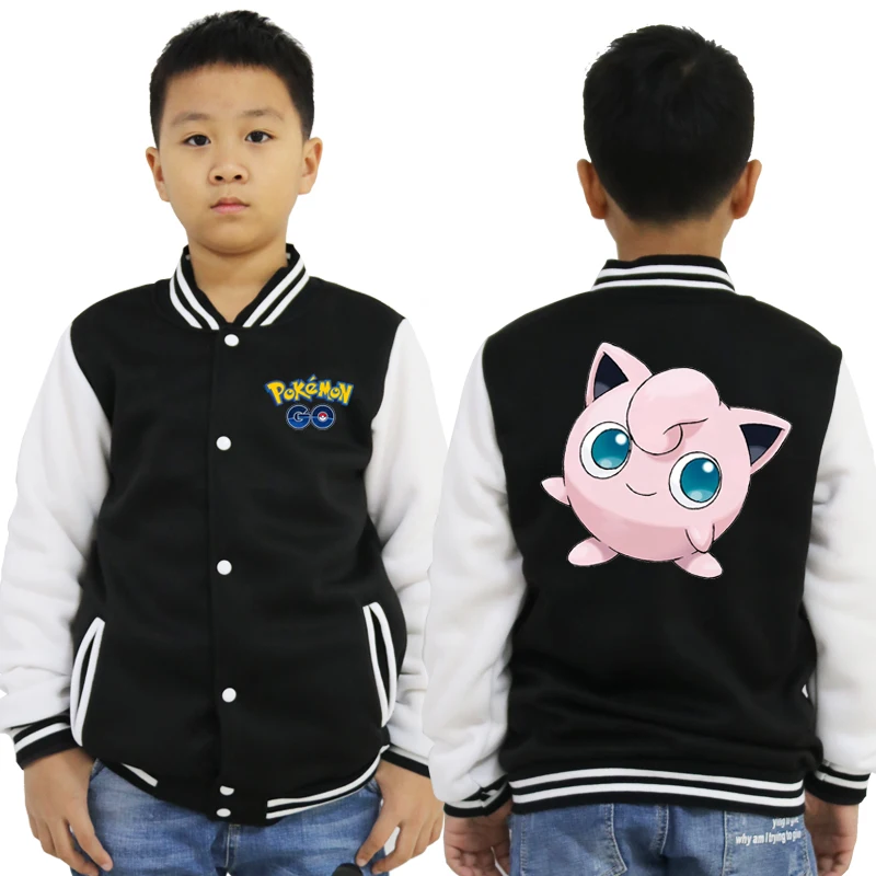 baseball jacket 13 Куртка для мальчиков с принтом «Pokemon Pikachu Go»; зимнее пальто для маленьких девочек; бейсбольная куртка для маленьких детей; спортивная одежда; ветрозащитная одежда для маленьких мальчиков - Цвет: baseball jacket 13