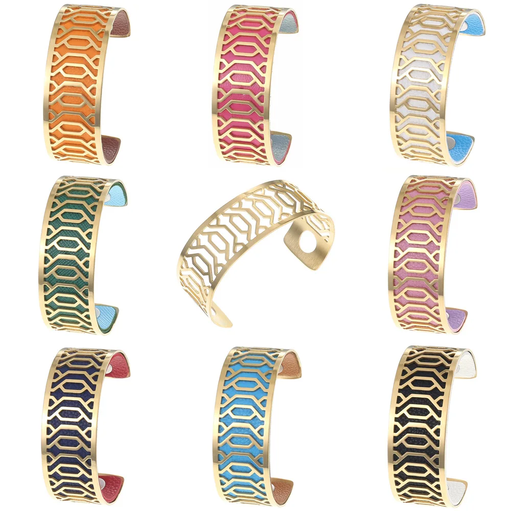 

Cremo Gold Bangles Georgette Bracelets Argent Femme Manchette Cuff Stainless Steel Bracelet Reversible Interchangeable Pulseiras