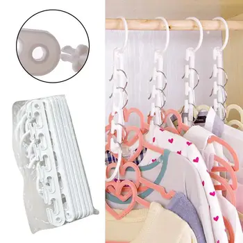 

8Pcs/set Household Clothes hanger closet organizer For Clothes rack Multi-port Hanger Saving Scarf Plastic clothing Space Y1M1