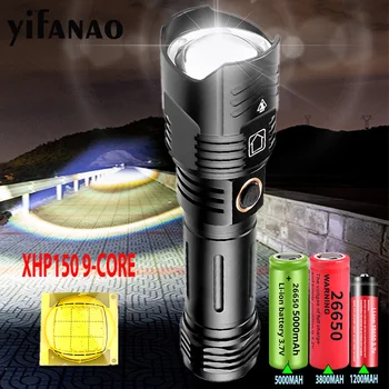 5000Mah XHP160 XHP150 Krachtige Led Zaklamp Usb Opladen Zoom Torch IPX-6 Waterdichte Tactische Flash Licht Door 26650/18650 5000Mah XHP160 XHP150 Krachtige Led Zaklamp Usb Opladen Zoom Torch IPX-6 Waterdichte Tactische Flash Licht Door 26650/18650
