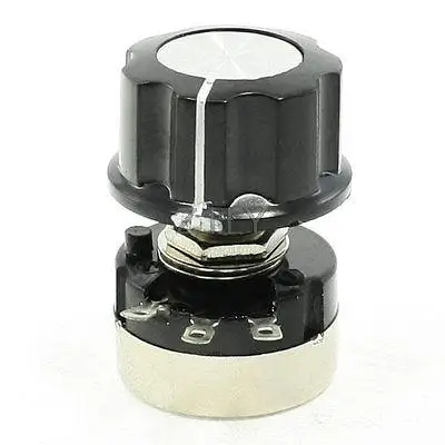 

RV24YN20S 2000 ohm Single Turn Carbon Film Rotary Taper Potentiometer w Knob