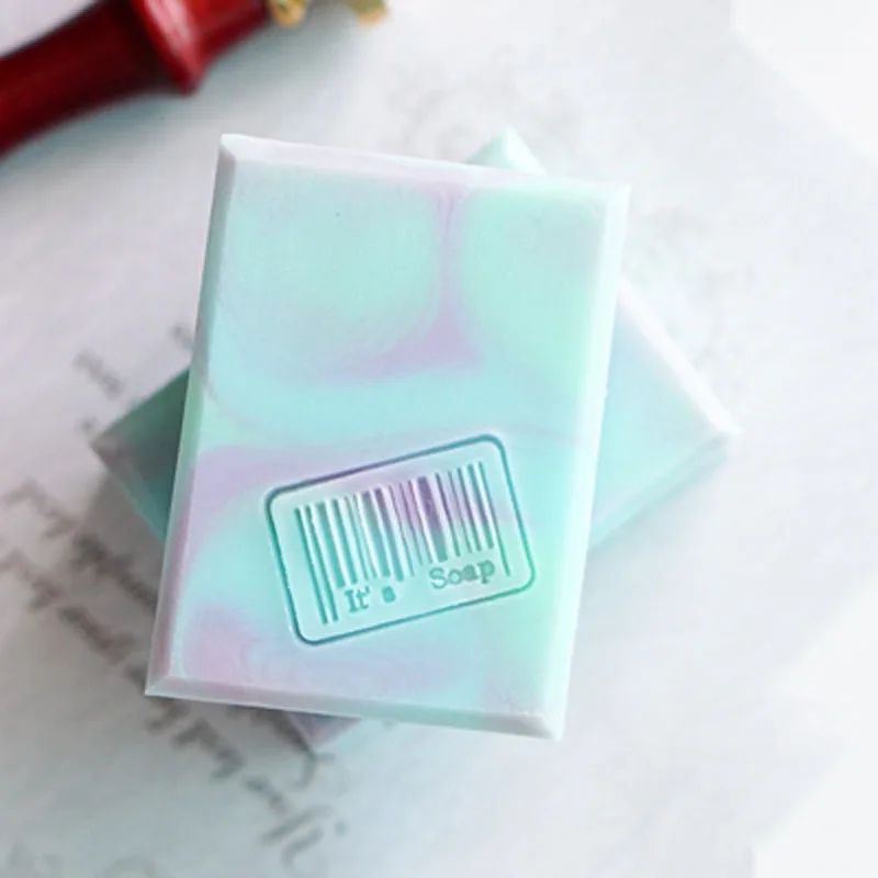Handmade Resin Soap Stamp, DIY, Transparent, Printed Plants Pattern, Transparent, 2 Styles, 40x25mm