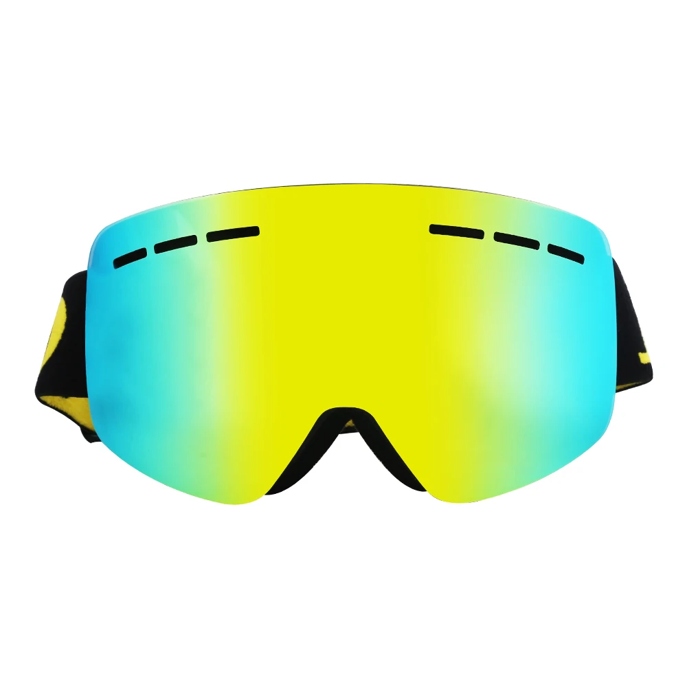 black golden Противозапотевающие очки для катания на лыжах UV400 Защитные лыжные очки зимние спортивные лыжные очки для мужчин и женщин Магнитные лыжные очки двойные линзы - Цвет: black golden