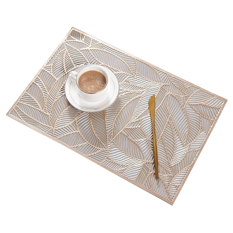 FashionLeaf Placemat High-End Hotel Restaurant Bronzing Insulation Coffee Placemat Decoration Table Mat
