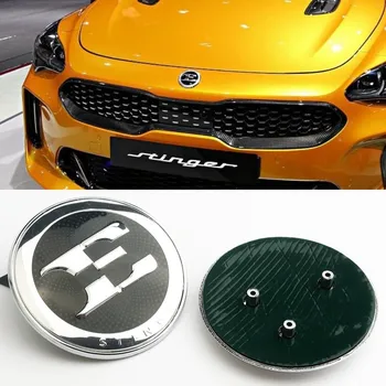 

7.6CM E Logo Front Hood Emblem Car Front Badge For KIA Stinger GT LINE 2017-2018 86330J5100 86311J5000 Modified Car Styling