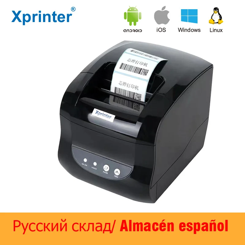 Xprinter termal etiket yazıcı barkod etiketi USB Bluetooth yazıcılar baskı  20mm-80mm 365B 370B DT325B Android iOS Windows için - AliExpress