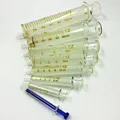 Glas Spritzen 5 ml/10 ml/20 ml/30 ml/50 ml/100 ml/ 120ml Standard Kaliber 4mm Glas Probe Extractor Labor Glaswaren Glas Injektor auf