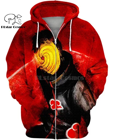 zip hoodies PLstar Космос японского аниме Наруто Swirl узор 3d толстовки/Толстовка зима осень Забавный Harajuku уличная одежда - Цвет: zip hoodies
