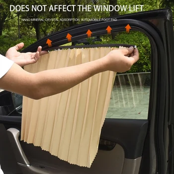 

Car Side Window Sunshade Drape netic Rail Anti UV Window Curtain UV Protection Heat Insulation Visor Blinds Cover