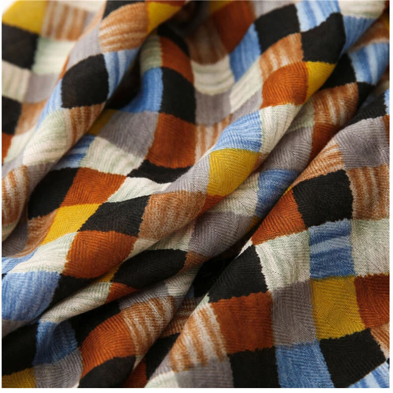 Fashion Women grid Scarf Long size 180x90cm Cotton scarves Winter Lady Scarves Soft Shawl Wrap Scarf Elegant for Christmas  (33)