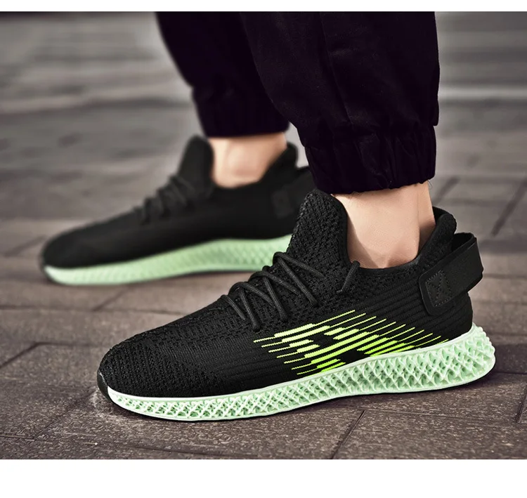New Style 4D Print BIRD'S NEST Scale Coconut Shoes Korean-style Fly Woven Large Size 46 MEN'S SHOES Versatile Casual Sports Runn