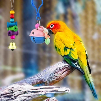 

8 Pcs Set Bird Toys Bird Swing Parrot Bed Ladder Hammock Macaws Bite Parakeets Bell Lovebirds Rattan Perch Finches Toys Pendant