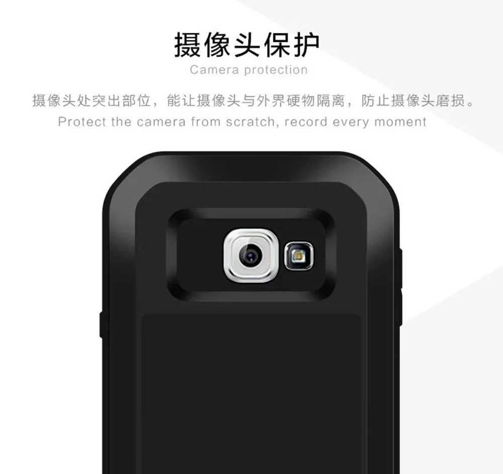 Чехол LOVE MEI для Galaxy A3/A5 водонепроницаемый мощный металлический+ силиконовый чехол для SAMSUNG Galaxy A3 A310 A5 A500 A7 S8