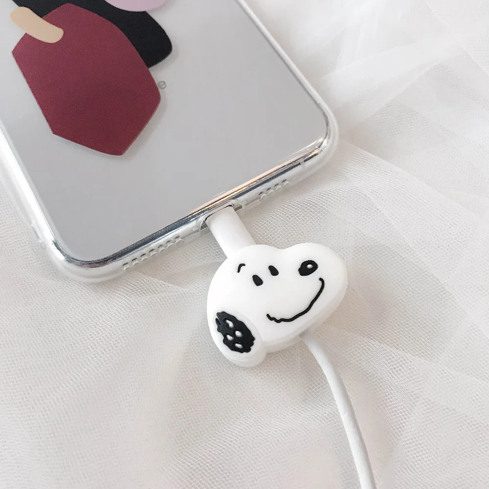 LinXiang Универсальный мультфильм Snoopys Charlie коричневый зарядное устройство держатель проводов Органайзер Защита USB телефон протектор для кабеля передачи данных
