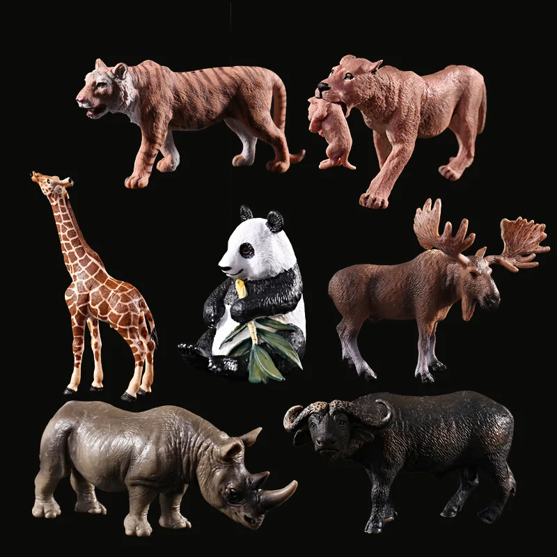 

Wild Animal Model Solid Model CHILDREN'S Toy 14-Selectable Tiger Lion Polar Bear Zebra Rhino