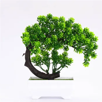 

Artificial Green Plants Bonsai Plastic Small Tree Pot Plant Potted Ornaments For Home Table Garden Christmas Decoration 52841