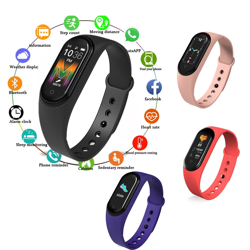 

M5 Bluetooth Smart Watches Smartwatch Waterproof Smart Bracelet Sport Call Music Play Fitness Tracker Pedometers BLACK RED PINK