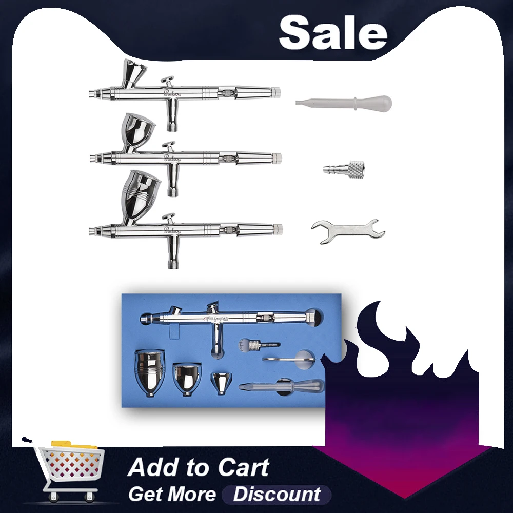 

Dual Action Airbrush Kit 0.3mm Needle Air Brush Spray Gun body Paint Nail Art airbrush painting makeup mini air compressor