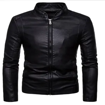 

2019 Fashion Men Autumn Winter Warm Casual Leather Zipper Long Sleeve Jacket Coat Top M-4XL