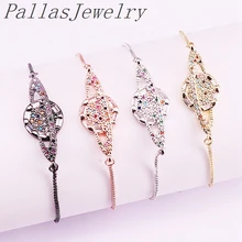 10 шт. новые модные ювелирные изделия CZ микро проложить красочные подвеска «Земля» Радуга цепь из циркония браслеты