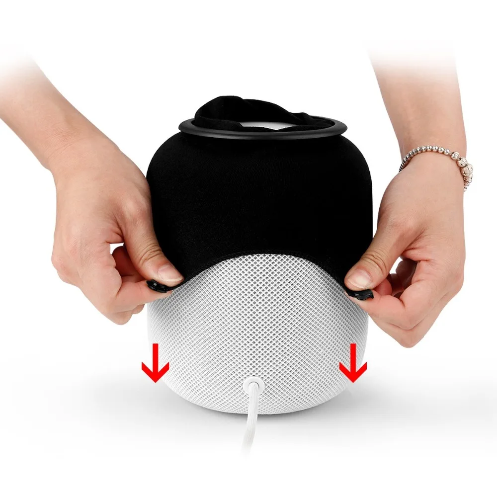 Чехол HomePod, эластичный пыленепроницаемый защитный чехол для динамика Apple HomePod аксессуары(белый, черный