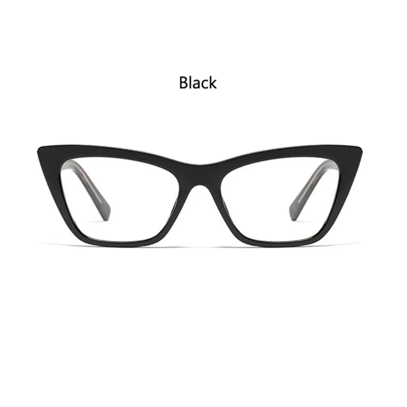 black Женские очки для близоруких, оправа, фирменный дизайн, кошачий глаз TR90, оправа для очков с прозрачными линзами, очки по рецепту - Цвет оправы: black