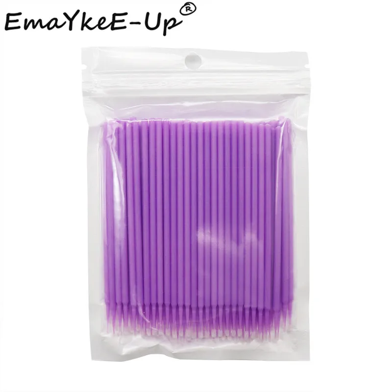 Light 100pcs 100 шт Одноразовые микрощетки для наращивания ресниц индивидуальное Удаление ресниц тампон микрощетки для наращивания ресниц инструменты для макияжа - Handle Color: Light 100pcs
