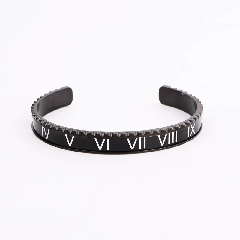 High Quality Jewelry Bracelet 316L Stainless Steel Colorful Roman Numberal Cuff Bangle Bracelet Men Gift - Image 4