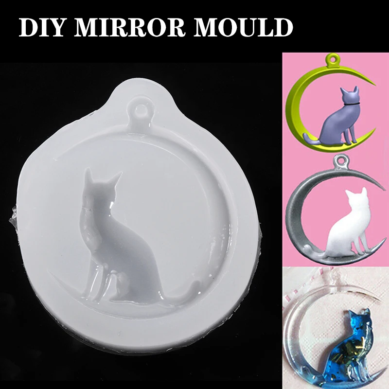 

1pcs Clear Epoxy Resin Liquid Mold Moon Cat Silicone Pendant Necklace Mould Jewellry Making Resin Epoxy Casting Craft