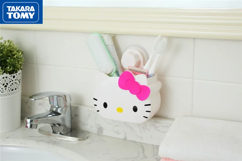 TAKARA TOMY Creative Cartoon Hello Kitty Multifunctional Toothbrush Holder Cute Bathroom Shelf Storage Box 5 TAKARA TOMY Creative Cartoon Hello Kitty Multifunctional Toothbrush Holder Cute Bathroom Shelf Storage Box 5