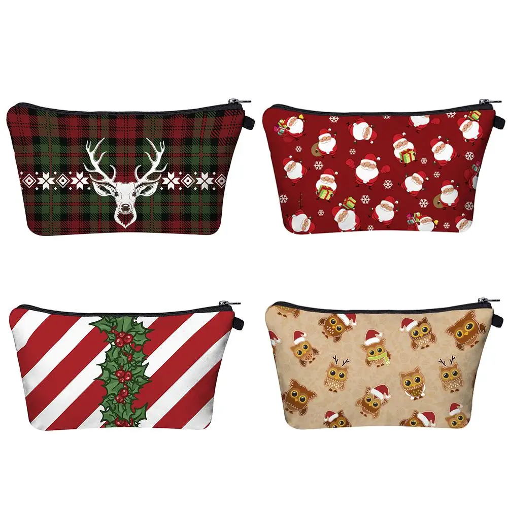

Cosmetic Bag Christmas Print Wash Storage Makeup Bags Multifunctional Mobile Phone Purse Waterproof Travel Toiletry Kit Pouch