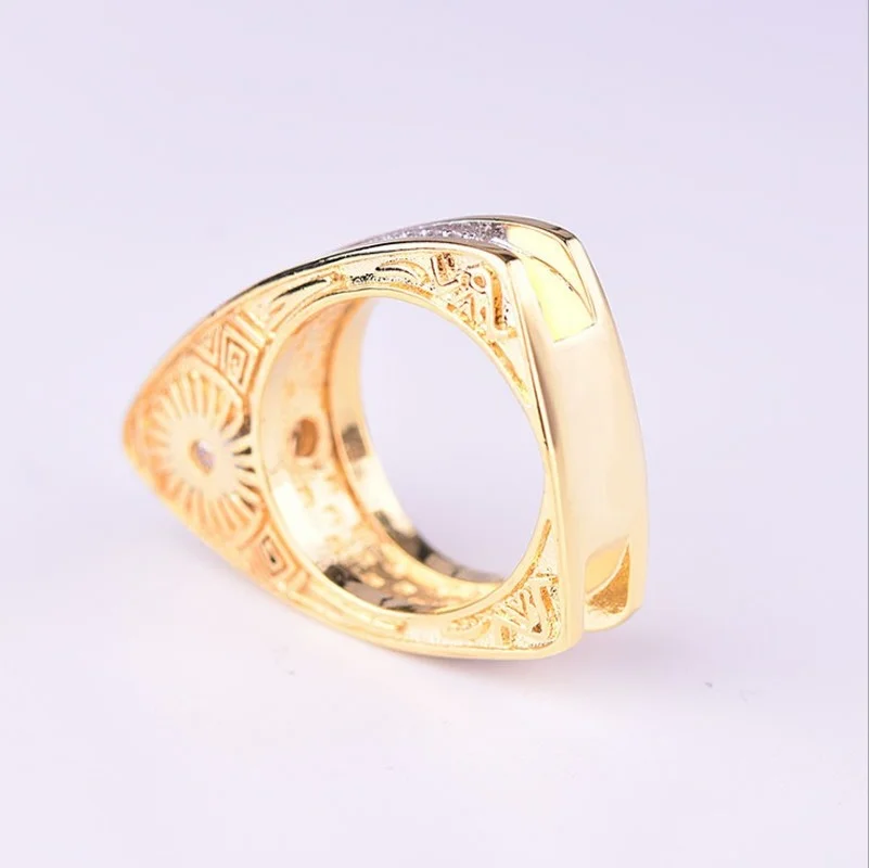 

2021 trend Gold Two-Color Diamond Ring Set Personalized Hip Hop Women's rings bague femme Women jewelry bijoux Bijouterie Female