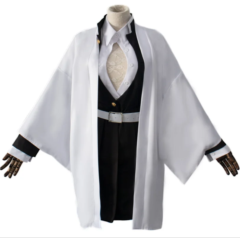 Серый Full Set Demon Slayer Kimetsu no Yaiba Kamado Nezuko Cosplay Costume Kimono wig Geta Shoes Headwear Japan Anime Halloween Dress - Цвет: Серый