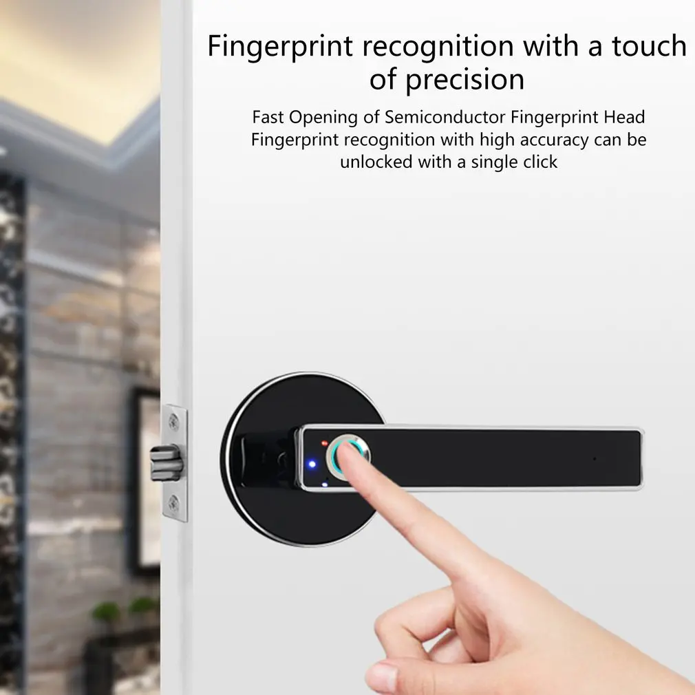 Intelligent Semiconductor Spherical Fingerprint Lock Electronic Biometric Smart Door Lock Digital Lock for Indoor Home Use