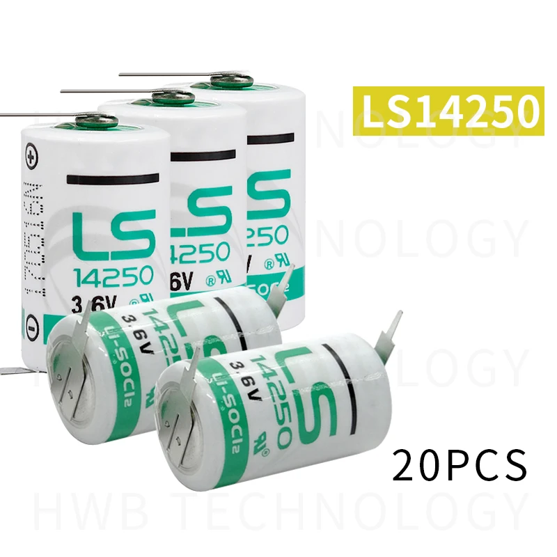 20pcs New Original SAFT LS14250 14250 3.6V 1250mAh LiSOCL2 PLC battery with two pin Free Shipping | Электроника