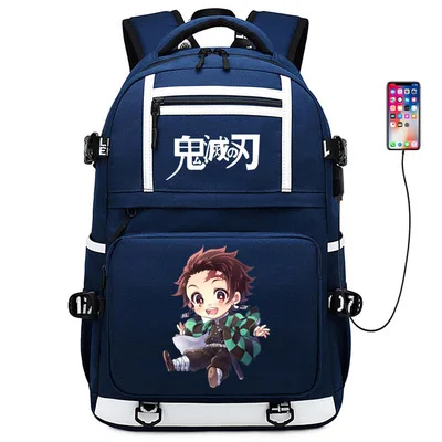 Красный Demon Slayer: Kimetsu no Yaiba Kanroji Mitsuri школьный рюкзак для ноутбука мужские дорожные сумки USB Оксфорд Рюкзак - Цвет: Красный