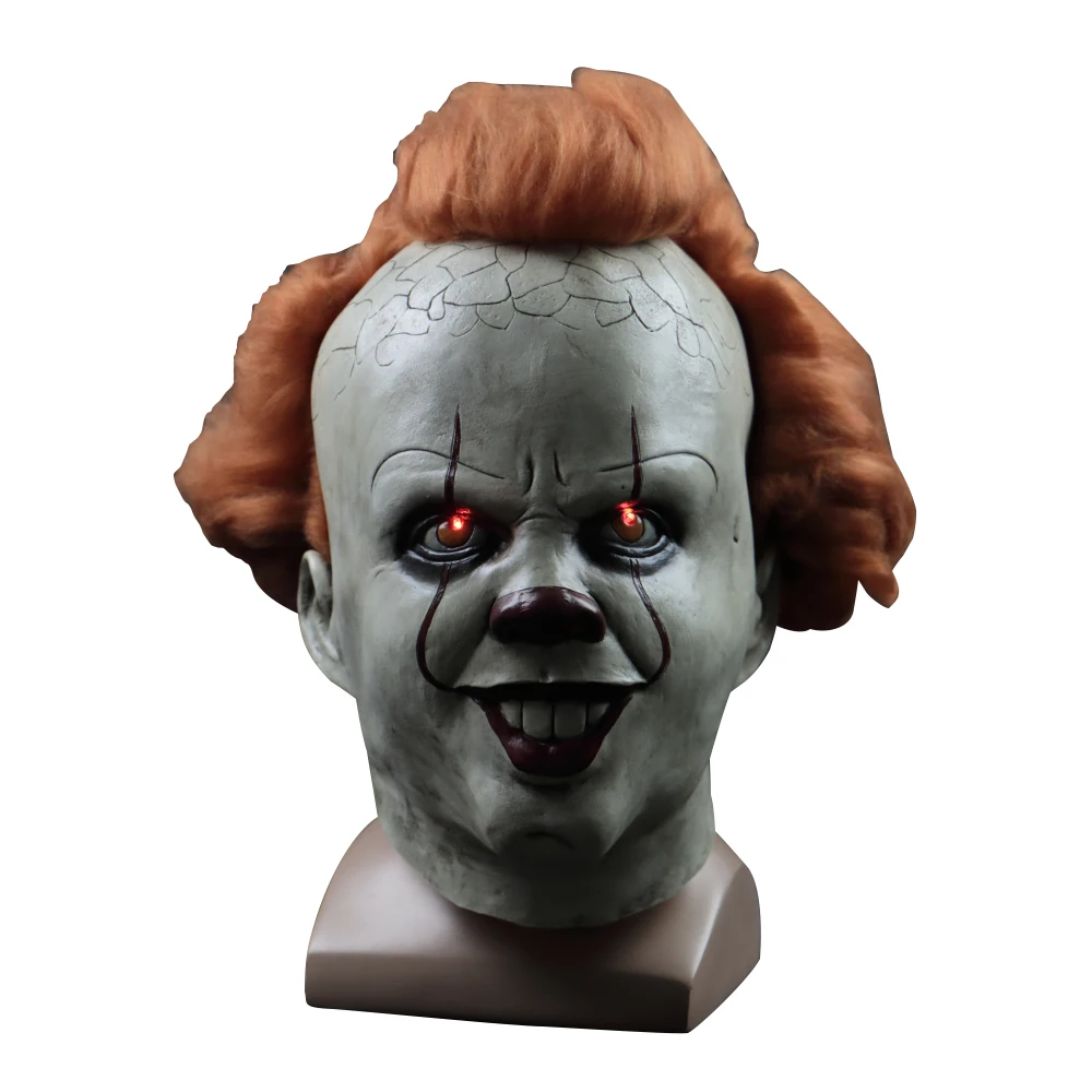 red light Новая светодиодная маска Pennywise латекс Stephen King It 2 шутливые маски шлем Хэллоуин вечерние страшные бутафорские аксессуары 3 типа - Цвет: red light