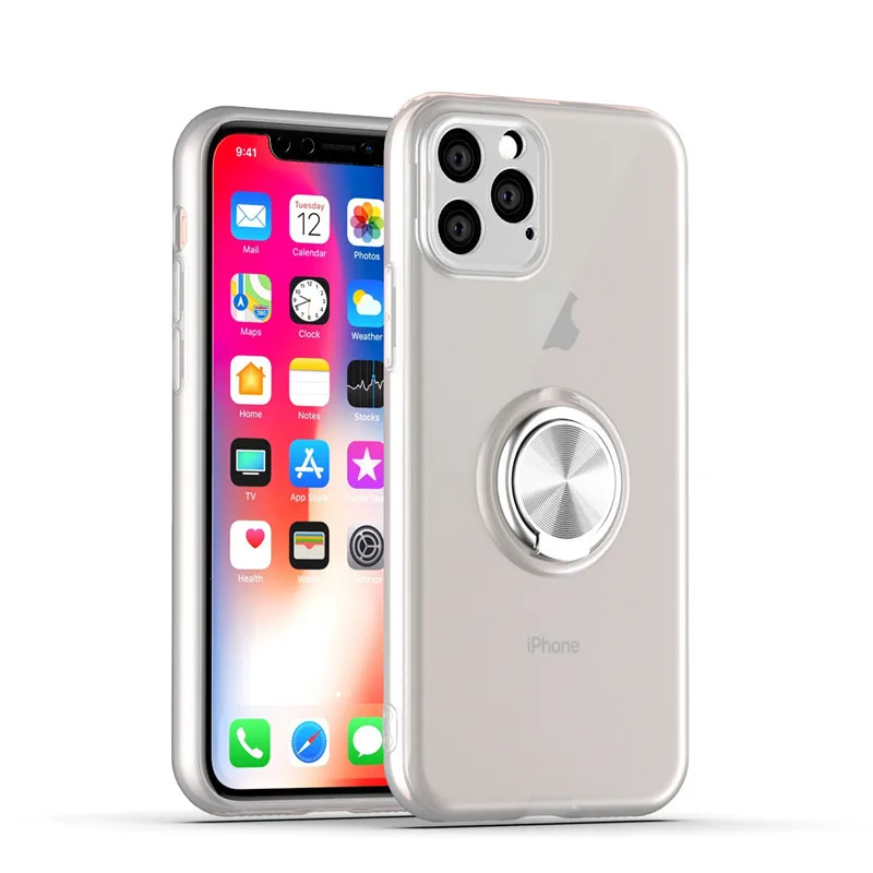 Чехол для телефона с кольцом для ногтей, чехол для iPhone 11pro 11proMax 7 8 PLUS X S R MAX PC, чехол для телефона с защитой от падения - Цвет: White