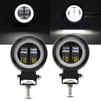 

2Pcs motorcycle 20W 6000K Round Angel Eye Led Work Test Light