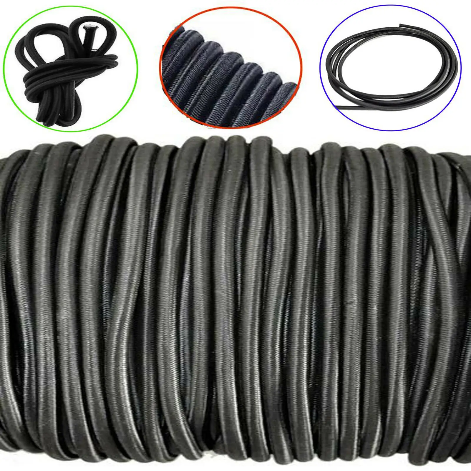 10 Metres of 5mm Bungee Elastic Cord for trailer cover tie down 