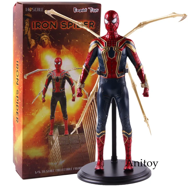С принтами "Marvel", "Мстители Железный человек-паук Spiderman 1/6th весы ПВХ с изображением Человека-паука, движущаяся фигурка, Коллекционная модель, игрушка