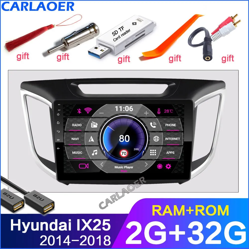 2G 32G 2 Din Android 8,1 автомобильный Радио мультимедийный плеер gps навигация для hyundai ix25 creta- 2 Гб ram 32 ГБ rom 2din видео плеер - Цвет: 2G 32G