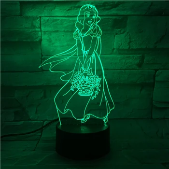 

3D Lamp Fairy Tale The Princess Snow White Best Gift for Girl Color Changing for Indoor Decoration Dropship Led Night Light Lamp