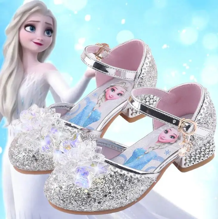 about Pearly fry Disney Frozen Girls High Heel Shoes Princess Dance Shoes For Baby Girls  Fashion Crystal Shoes Elsa Sandals Pink Blue - Sandals - AliExpress