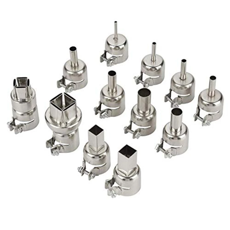 Promotion-15Pcs/Set 852 850 Nozzle Hot Air Stations Rework BGA Stainless Steel Nozzles for Soldering Stations