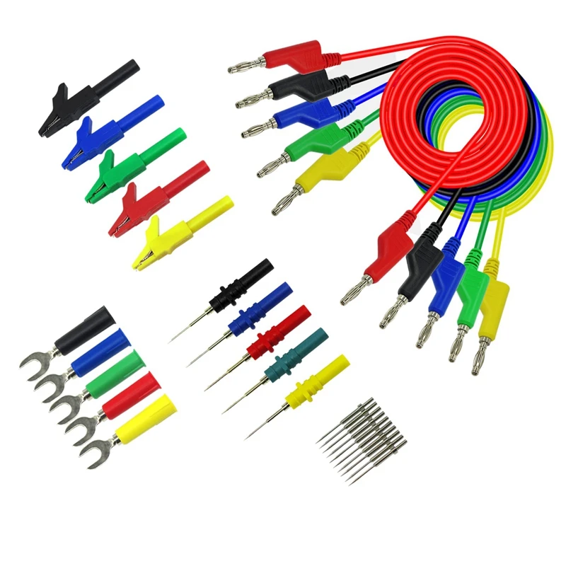 

P1036B 4Mm Banana To Banana Plug Test Lead Kit For Multimeter Match Alligator Clip U-Type And Puncture Test Porbe Kit