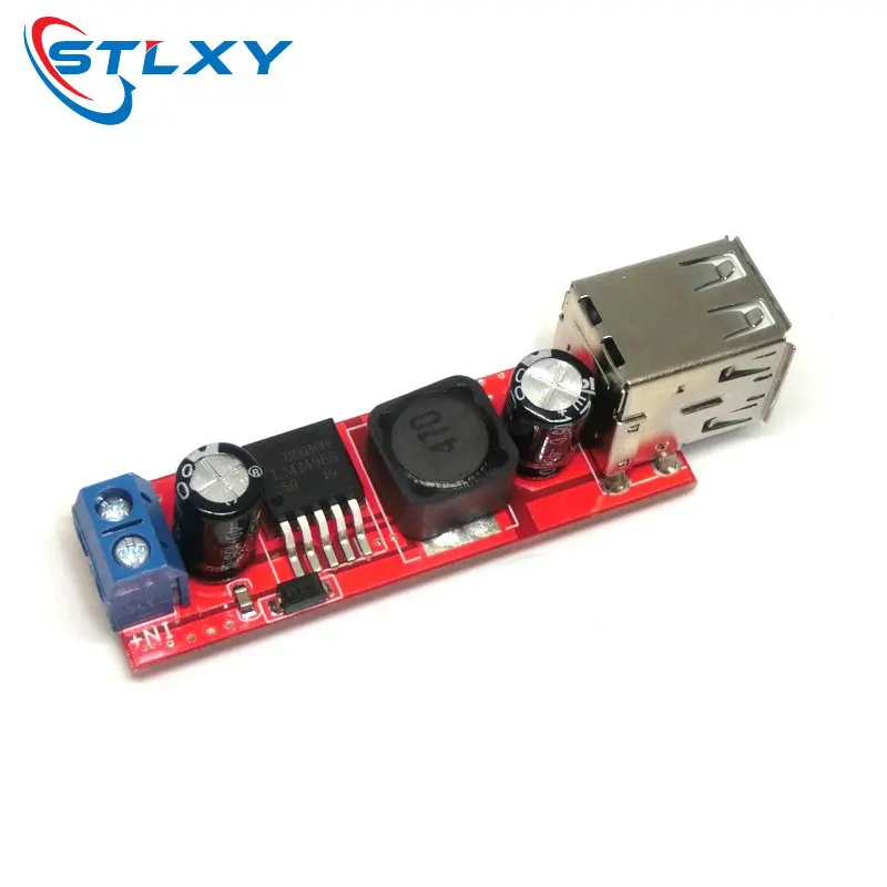 DC 6V-40V  5V 3A 차량용 충전기 LM2596 듀얼 USB 용 이중 USB 충전 DC-DC 스텝 다운 컨버터 모듈