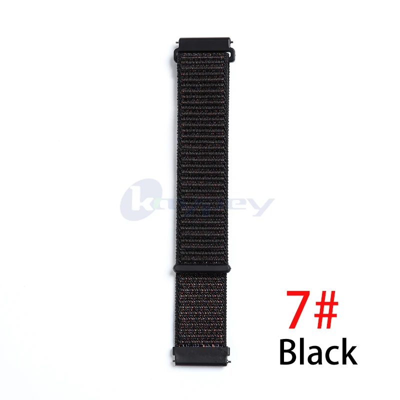 Black 20 мм нейлоновая петля тканый ремешок для Xiaomi Huami Amazfit Bip BIT Lite Молодежные умные часы носимые наручные браслет Amazfit ремешок для часов - Цвет: Black